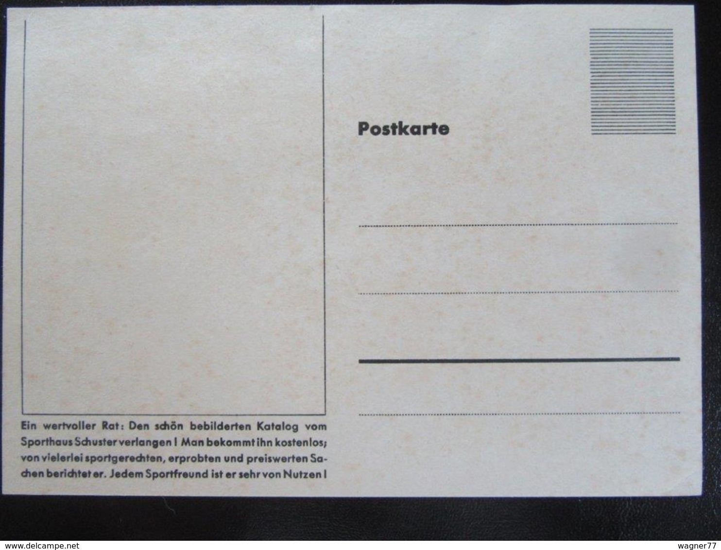 Postkarte Werbung Sportshaus Schuster Ca. 1940 - Rückseite Fleckig - Briefe U. Dokumente