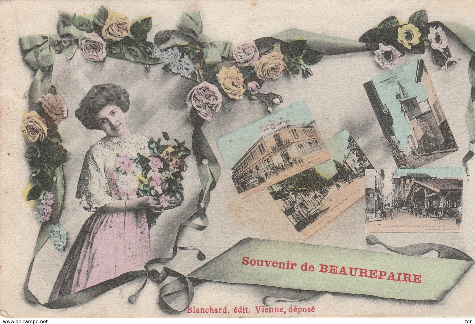 Isère : BEAUREPAIRE : Souvenir ( Multivues ) Colorisée - Beaurepaire