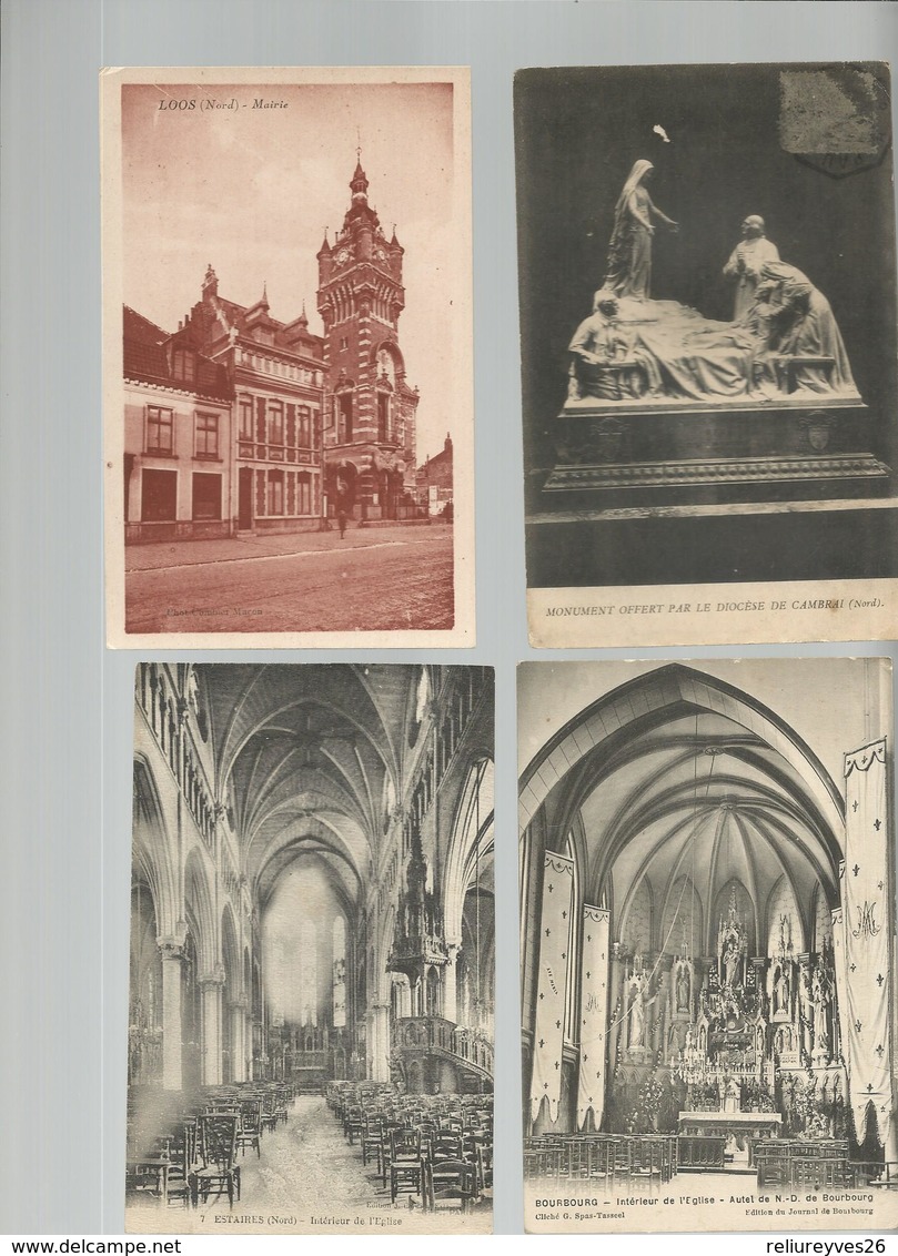 CPA, D.59, Lot de 50 Cartes postales Anciennes ,du département du Nord, 1900 - 1950