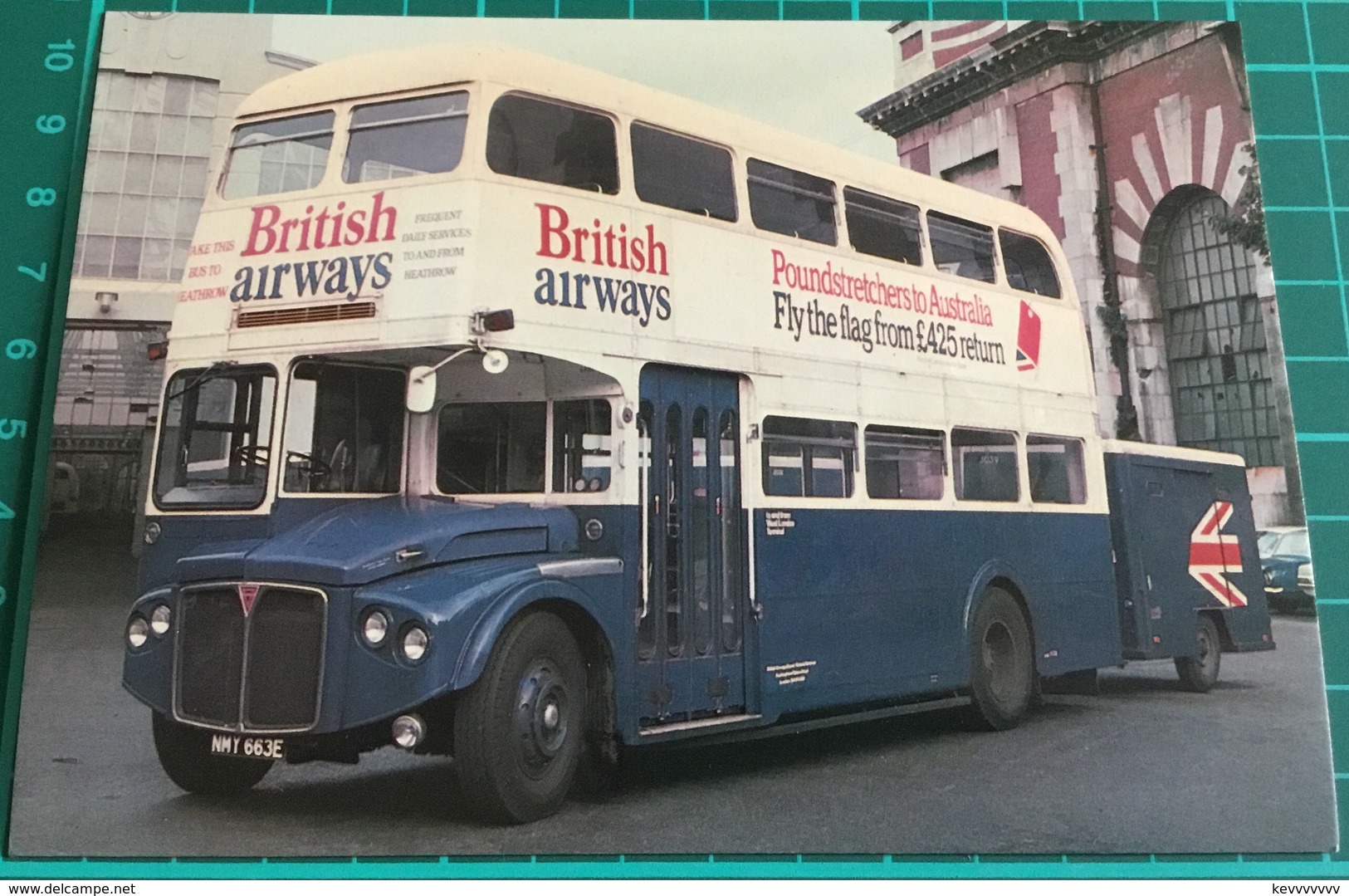 Routemaster Bus With Front Entrance And Luggage Trailer For British Airways Heathrow Airport Service. - Buses & Coaches