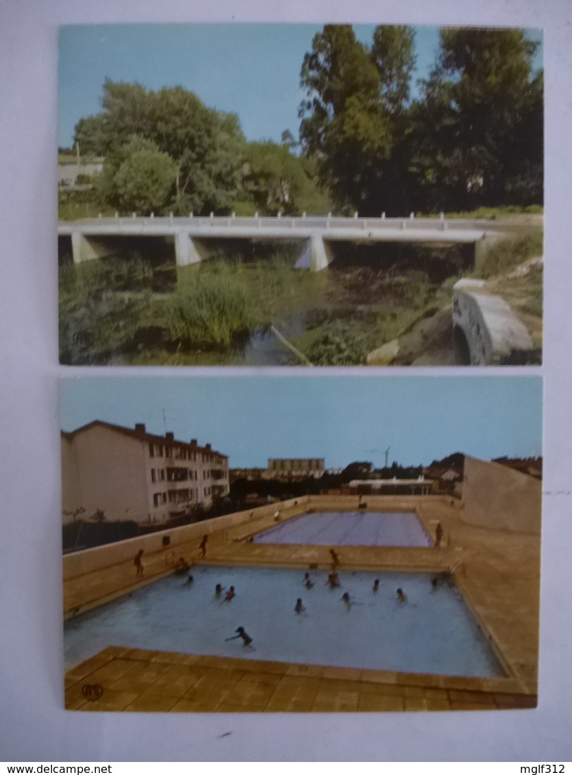 CASTELNAU LE LEZ (34) : LOT De 2 CPM Vers 1985  Pont  Submercible Sur Le Lez Et Piscine Municipale - Castelnau Le Lez