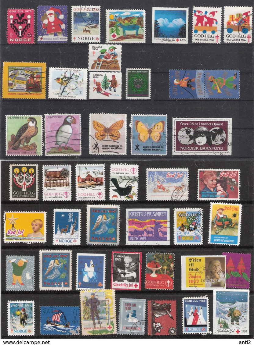 Christmas Stamps 43 And 4 Organisations With Pictures Of Birds And Butterflies (fight Against Cancer) - Weihnachten