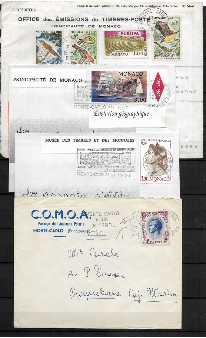 LOT 7  MONACO 4 LETTRES - Collections, Lots & Series