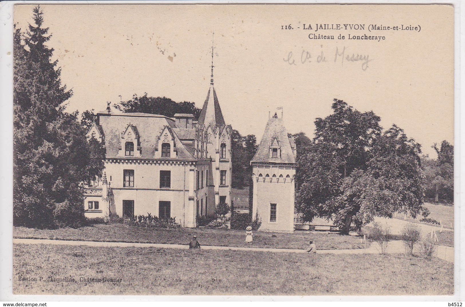 49 LA JAILLE YVON Château De Loncheraye ,généalogie , Propriétaire Conte De Messey - Otros & Sin Clasificación