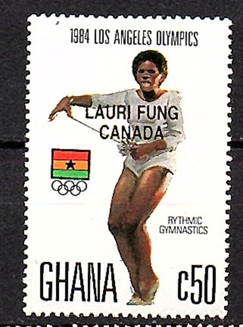 Ghana 1984 Gold Opt. ‘Lauri Fung Canada’ Gymnastics SG 1138 (321a) - Ghana (1957-...)