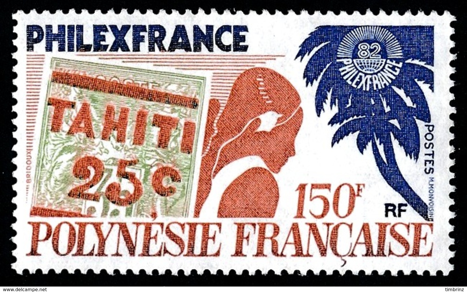 POLYNESIE 1982 - Yv. 180 **   Cote= 5,50 EUR - PhilexFrance'82 Timbre Sur Timbre  ..Réf.POL23893 - Neufs