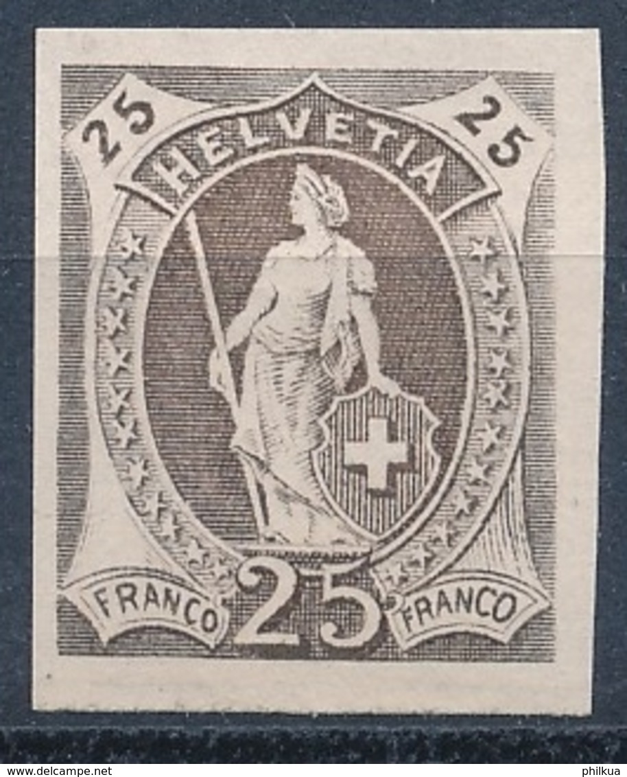 25 Rappen Stehende Helvetia - Pariser Neudruck - Unused Stamps