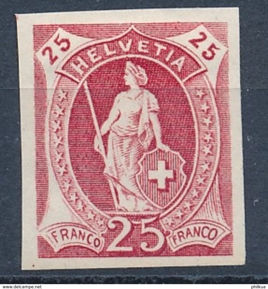 25 Rappen Stehende Helvetia - Pariser Druck - Unused Stamps