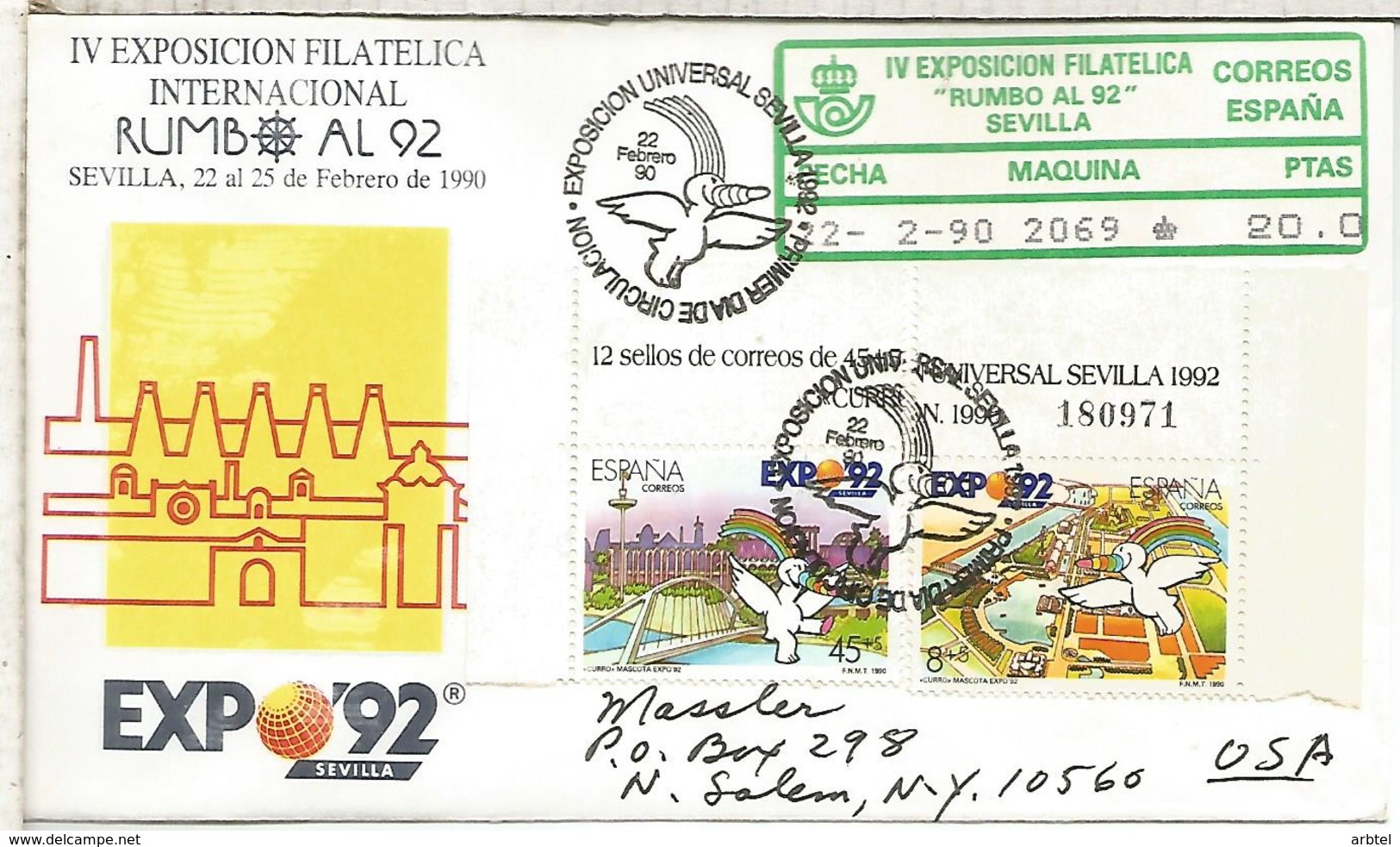 CC CON ATM EPELSA RUMBO AL 92 SEVILLA EXPOSICION UNIVERSAL Y MAT PRIMER DIA - 1992 – Sevilla (España)