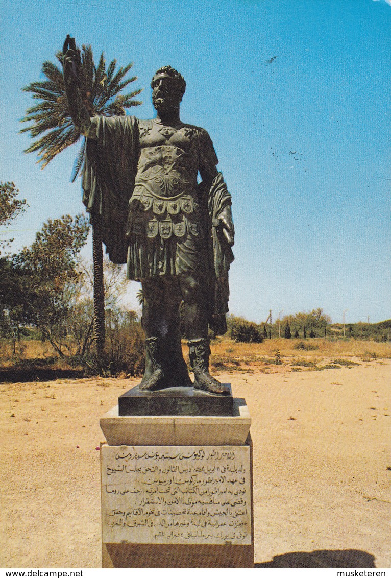 Libya PPC Leptis Magna : Statue Of Septimus Severus Dept. Of Antiquities LIBYA 1994 KÖLN Germany - Libyen