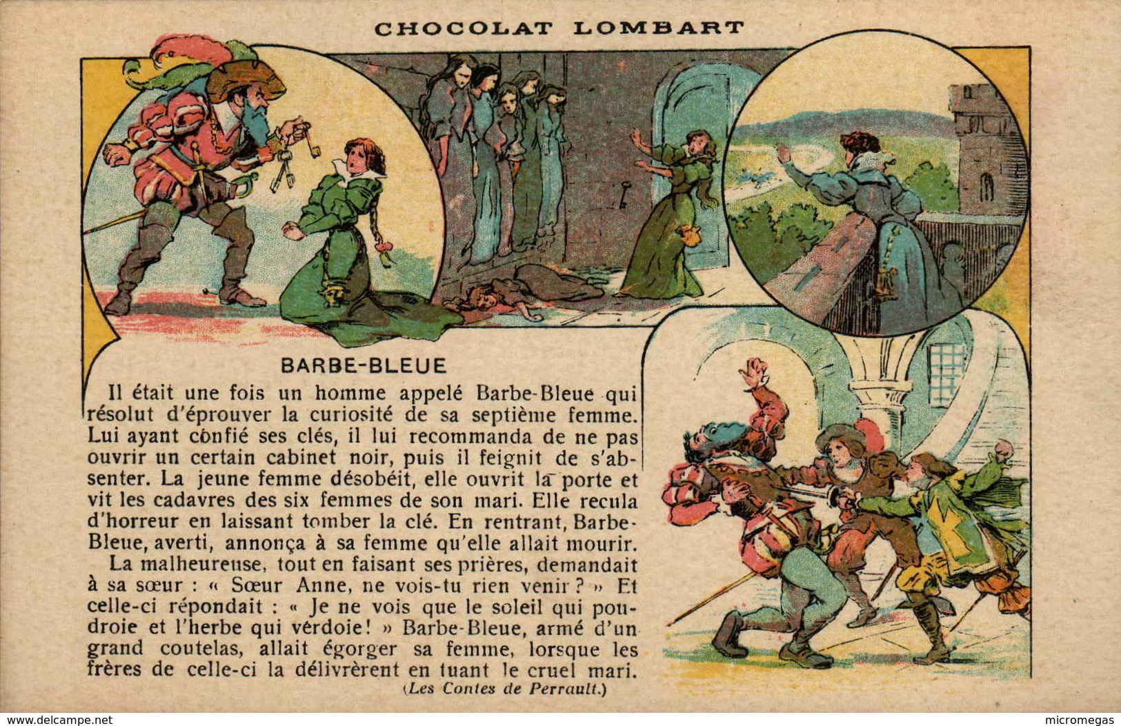 Contes De Perrault - BARBE-BLEUE - Chocolat Lombart - Fairy Tales, Popular Stories & Legends