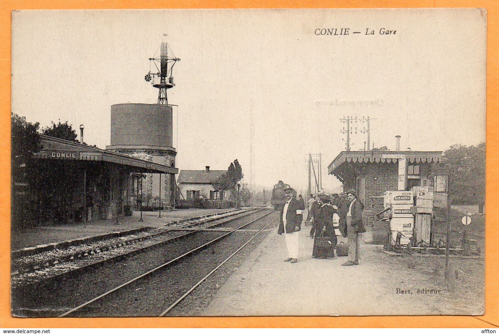 Conlie La Gare France 1910 Postcard - Conlie