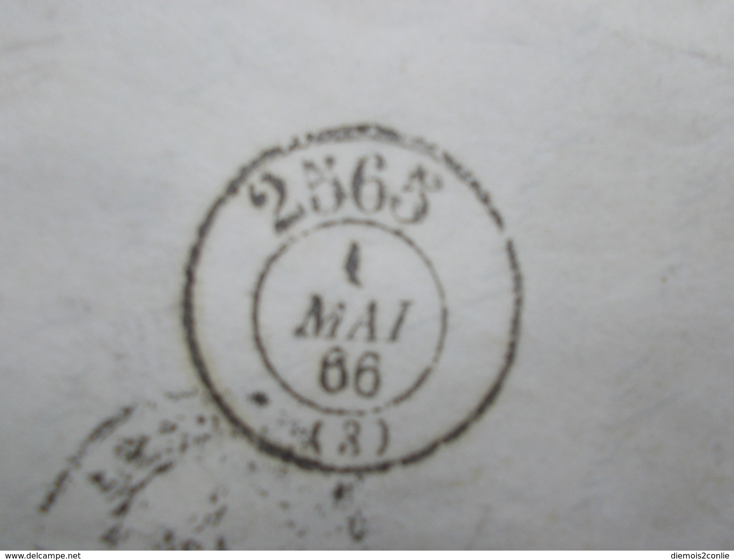 Marcophilie  Cachet Lettre Obliteration - Bureau Passe MOULINS 2565  - 1866 - (2369) - 1849-1876: Période Classique