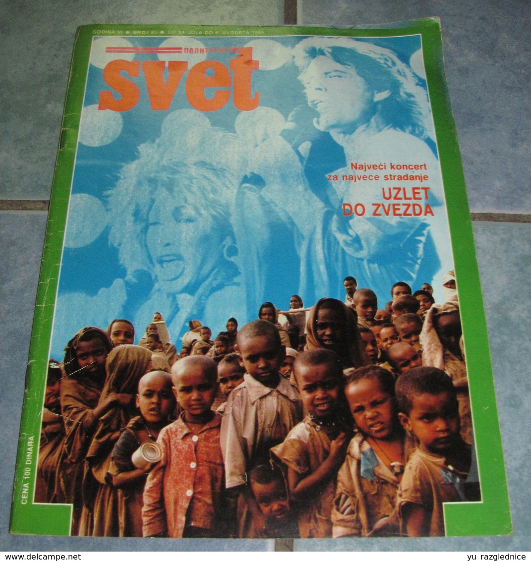 Tina Turner Mick Jagger - SVET - Yugoslavia July 1985 VERY RARE - Magazines