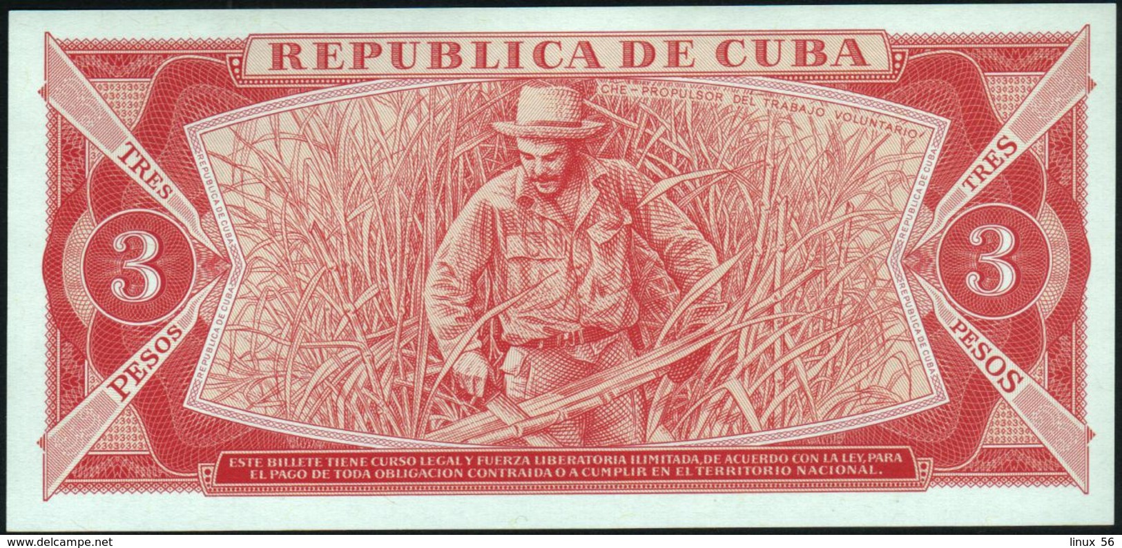 CUBA - 3 Pesos 1988 {"Che" Guevara} UNC P.107 B - Cuba