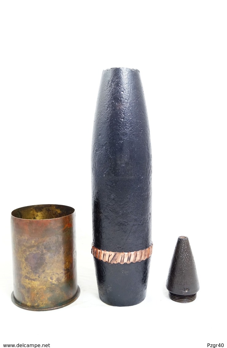 10,5 Cm Le.F.H.18  Allemand Obus German Shell F.H.Gr. KPS Brass Case Douille  Neutralisé - Armes Neutralisées