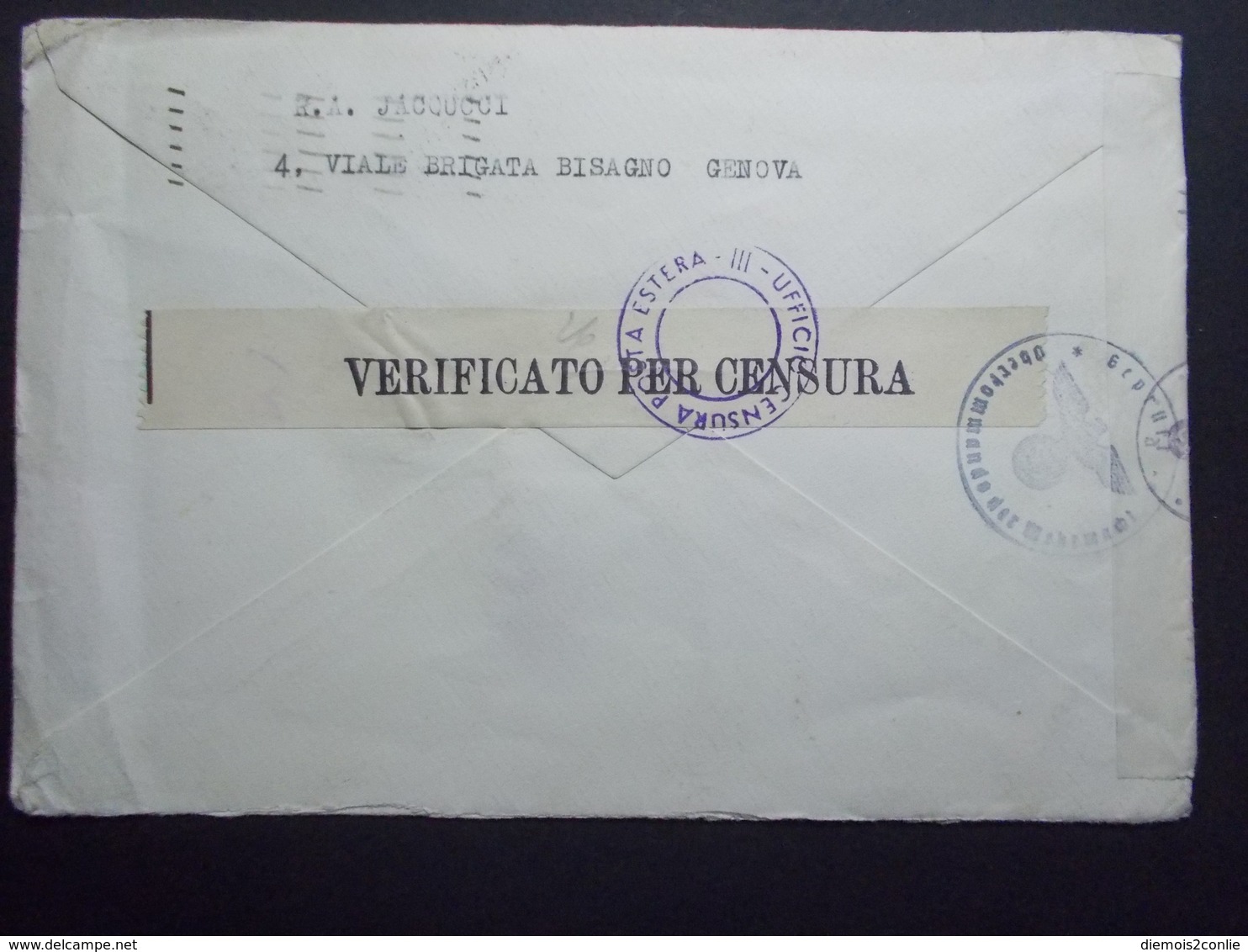 Marcophilie  Cachet Lettre Obliteration - ITALIE Censure Allemande  - 1942 (2378) - Marcophilia