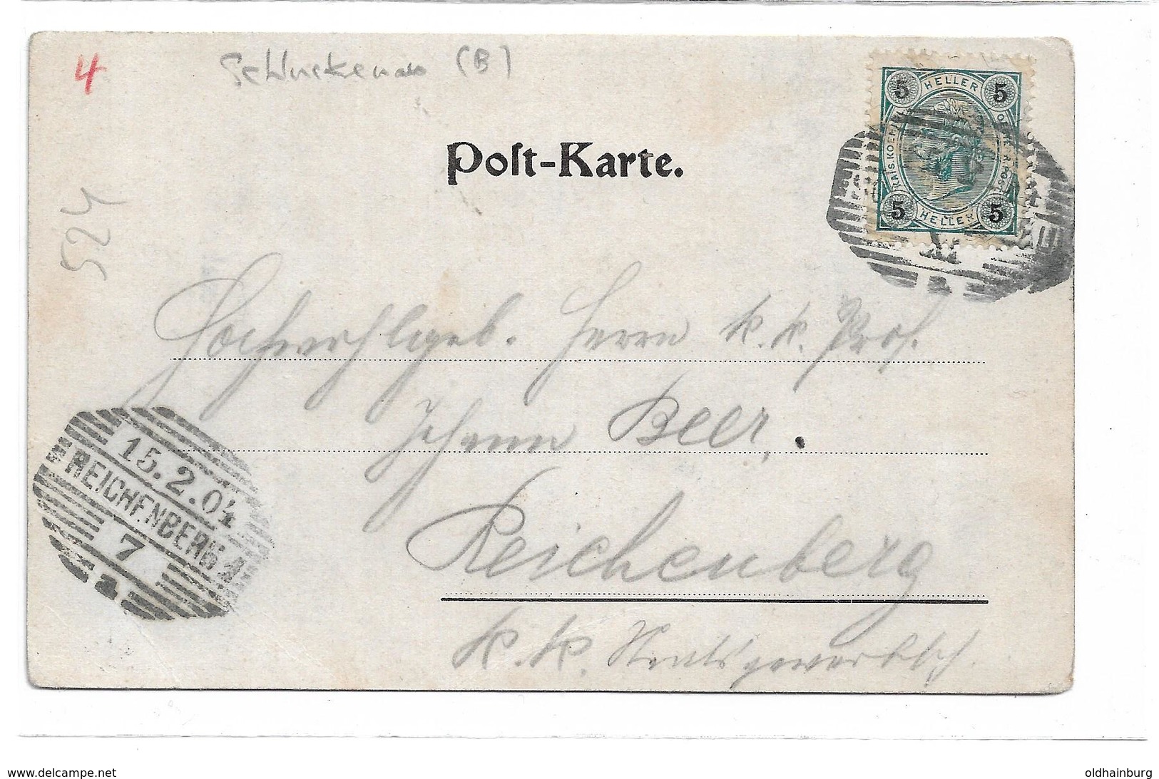 3030g: AK Altösterreich, Sudetenland, Juxabend Schluckenau 1904, RR - Tschechische Republik