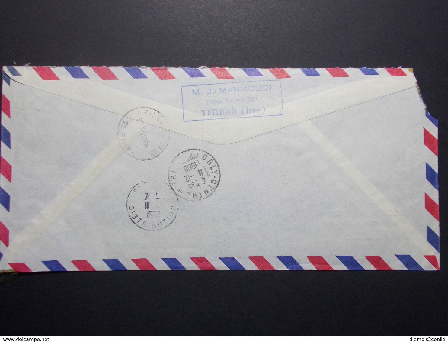 Marcophilie  Cachet Lettre Obliteration - Timbres - IRAN - Tehran Destination PARIS - 1968 (2393) - Iran