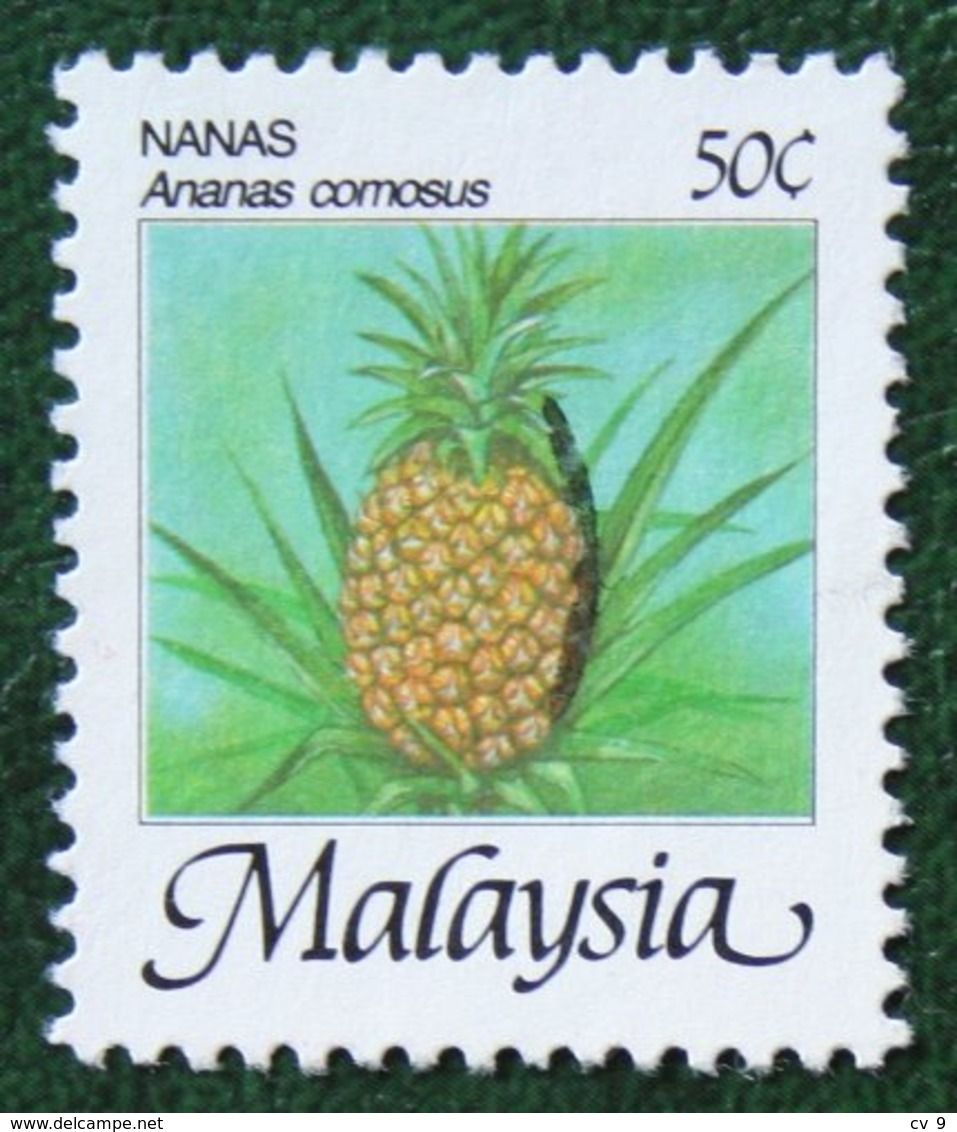 50c Nanas Ananas Comosus Fruits Pineapple 1986 Mi 331 Y&T 344 Used Gebruikt Oblitere MALAISIE MALAYA MALAYSIA - Malaysia (1964-...)