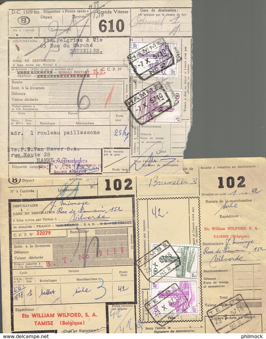 P-258 - Documents CF - Grande Vitesse - Expres - Ijlgoed - Oblitérations Différentes De 1957 - Autres & Non Classés