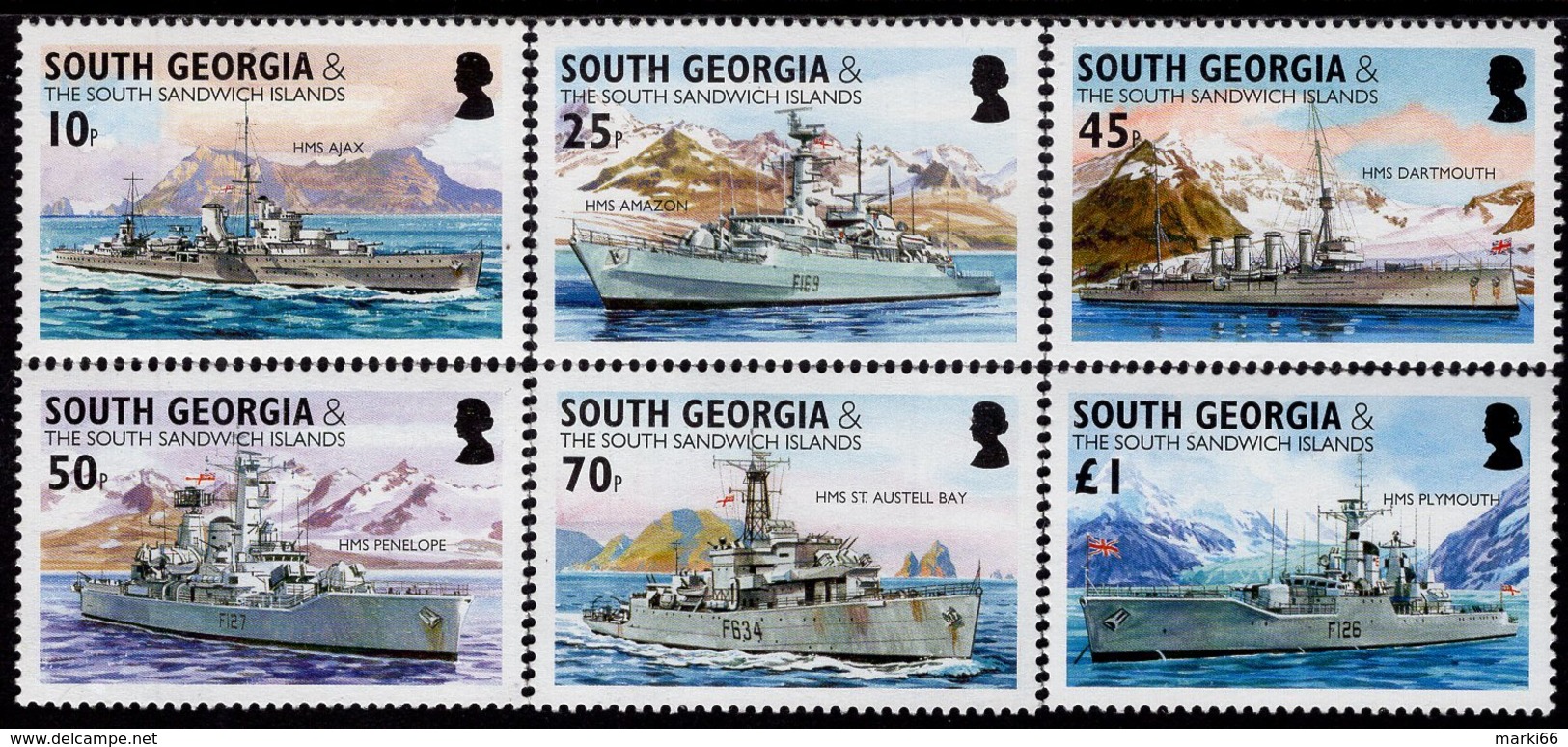 South Georgia - 2004 - Naval Ships - Mint Stamp Set - South Georgia