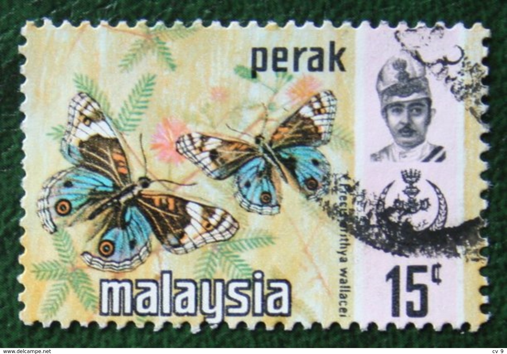 15c Perak Butterflies Vinder Schmetterling Papillon 1971 Mi 127 Y&T - Used Gebruikt Oblitere MALAISIE MALAYA MALAYSIA - Malaysia (1964-...)