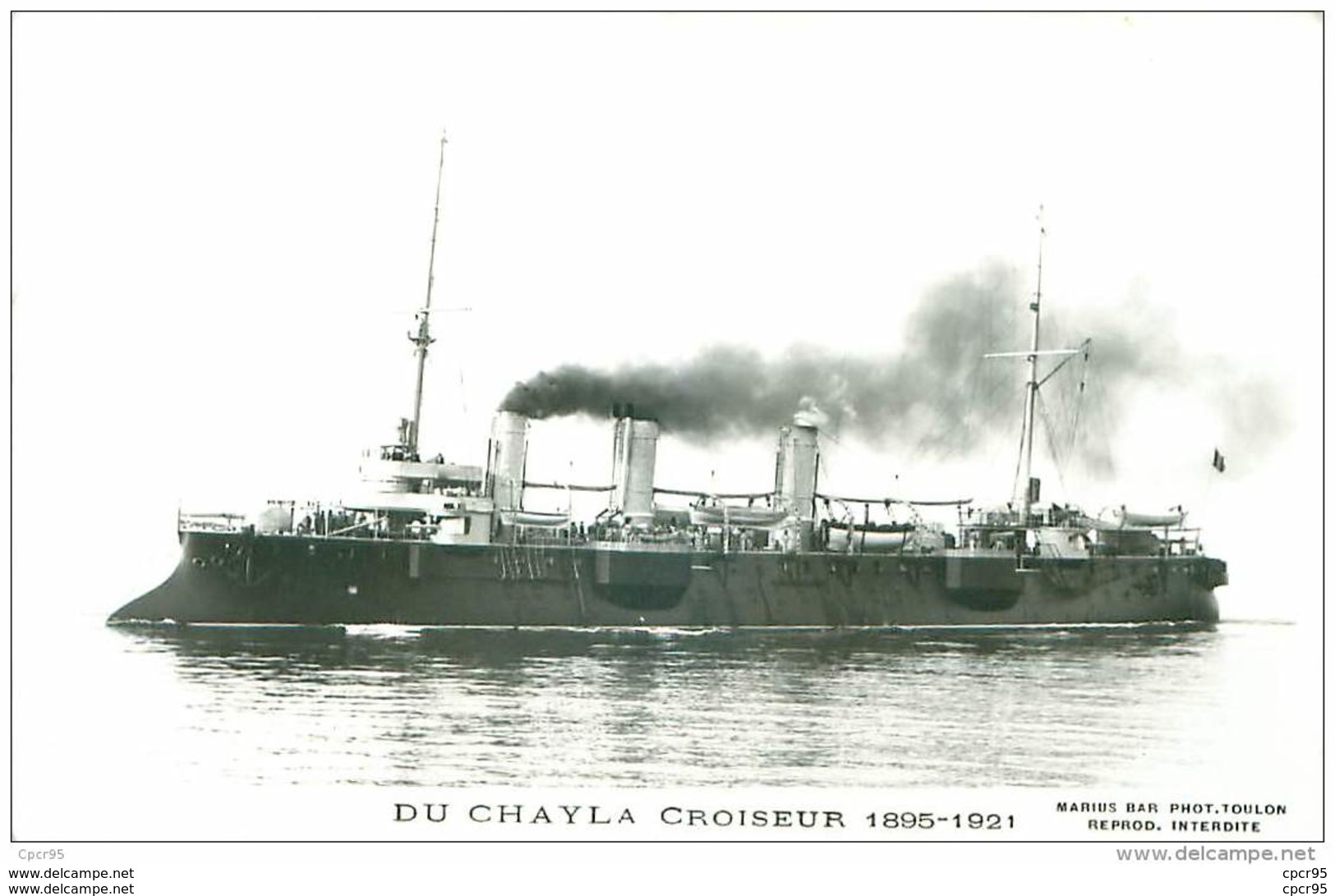 BATEAUX.N°23533.CP PHOTO MARIUS BAR.DU CHAYLA CROISEUR 1895 1921 - Other & Unclassified