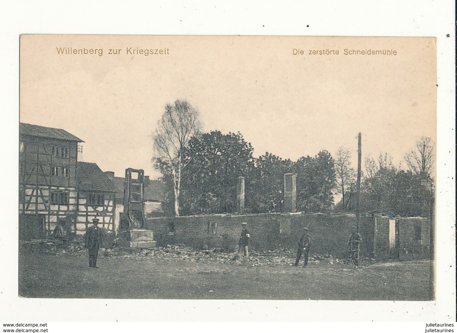 MOULIN DANEMARK  WILLENBERG ZUR KRIEGSZEIT LA GRANDE GUERRE LE MOULIN DETRUIT CPA BON ETAT - Moulins à Vent