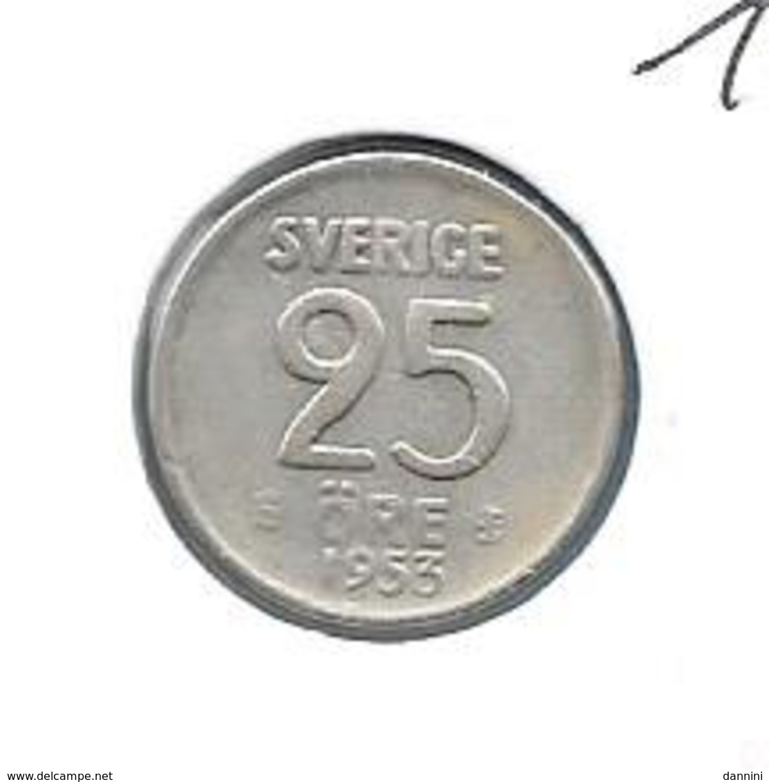 Zweden - 25 Ore (Ag .400) - 1953 - KM 824 - Suède