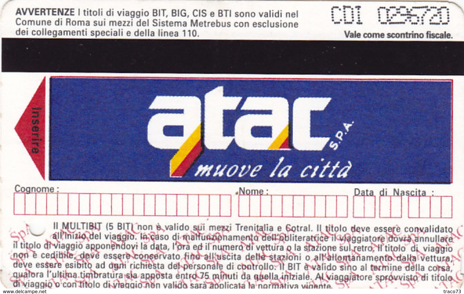 ROMA  /  A.T.A.C. _ Biglietto - Europe