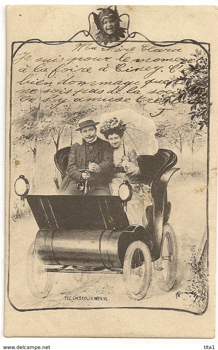 208 - Couple Dans Une Voiture - Diablotin - Scolik, Charles