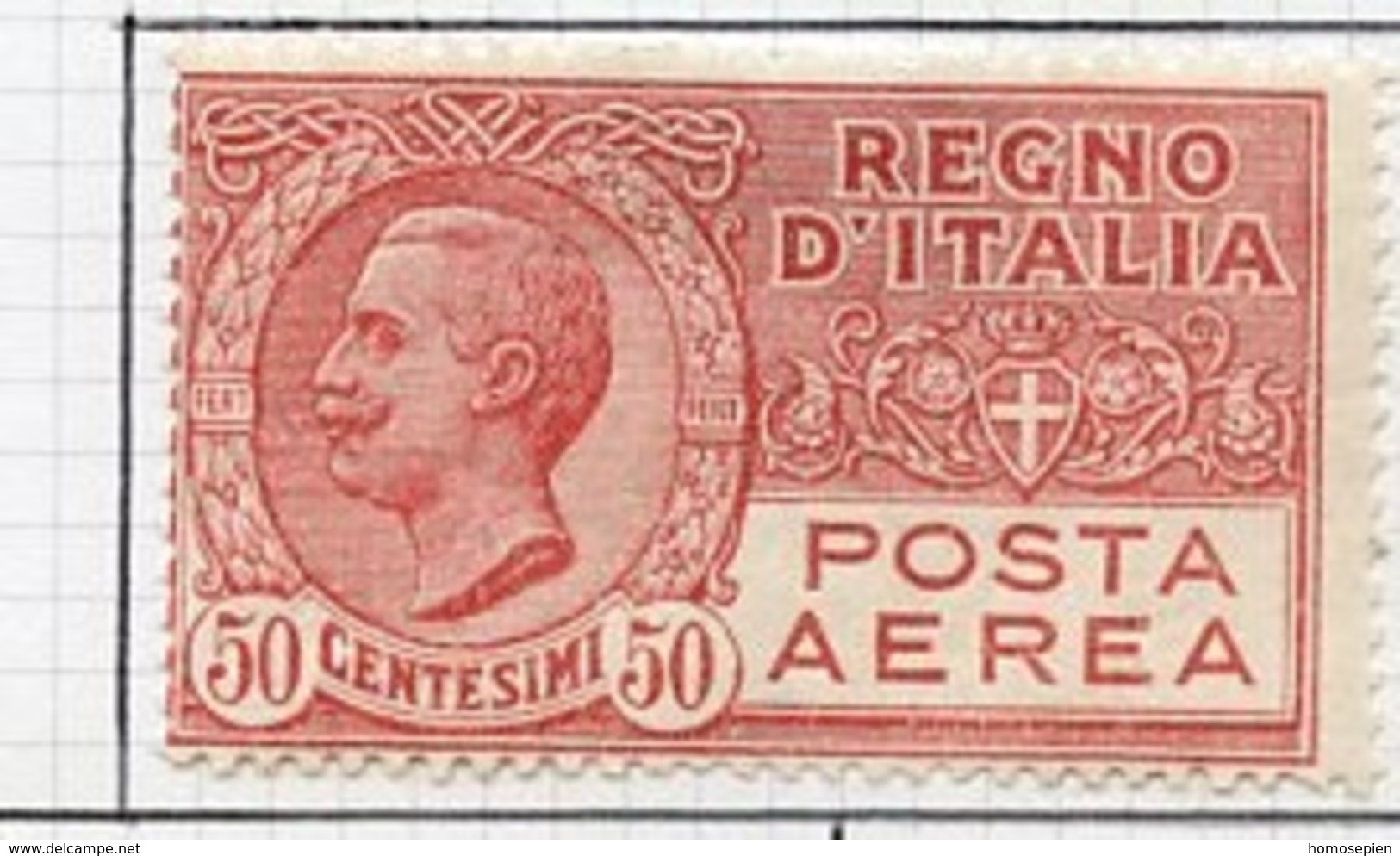 Italie - Italy - Italien Poste Aérienne 1926-28 Y&T N°PA3 - Michel N°F279 * - 50c Victor Emmanuel III - Luftpost