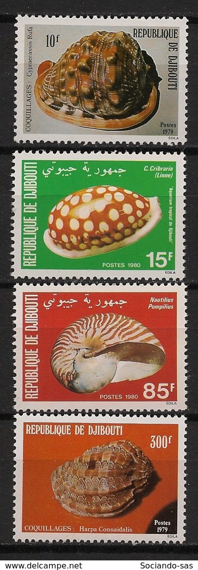 Djibouti - 1979-80 - N°Yv. 512 - 514 - 521 - 522 - Coquillages / Shells - Neuf Luxe ** / MNH / Postfrisch - Coneshells
