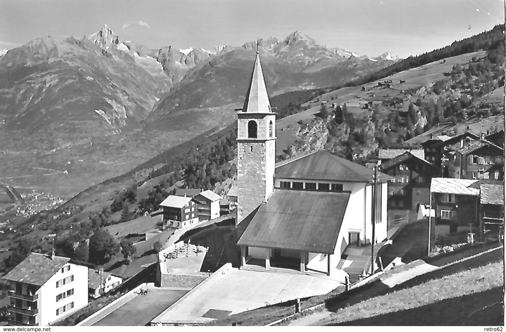VISPERTERMINEN → Dorfteil Bei Der Kirche Anno 1968 - Visperterminen