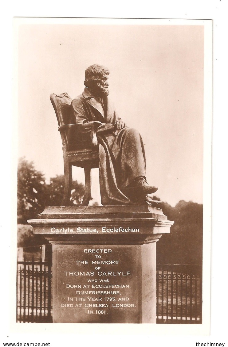 RP THOMAS CARLYLE STATUE BORN AT ECCLEFECHAN 1795 UNUSED - Dumfriesshire