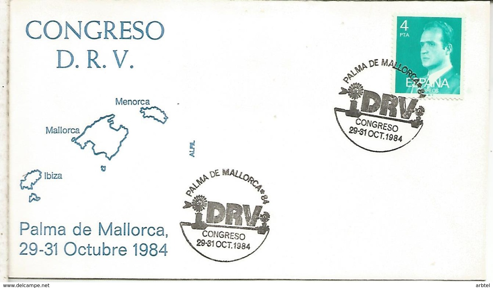 PALMA MALLORCA 1984 MAT CONGRESO DRV - Cartas & Documentos