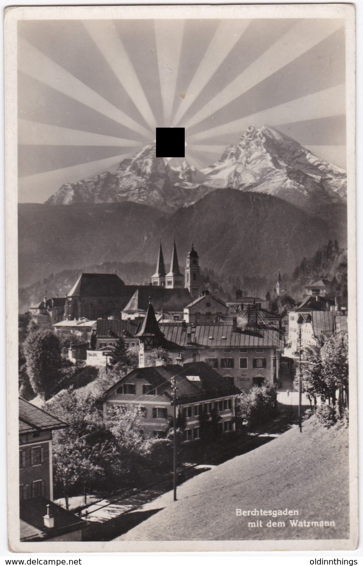 Propagandakarte Berchtesgaden Mit Dem Watzmann Swastika Sonne - 1939-45