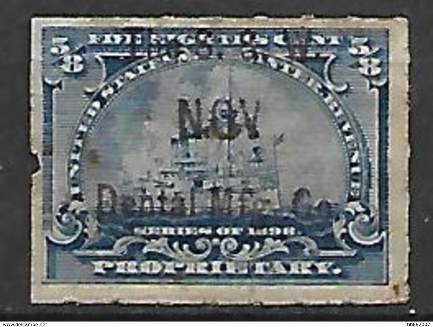 ETATS - UNIS    -   Fiscal .  1898.   Propriétary Oblitéré.  Surchargé .   Bateau - Fiscaux