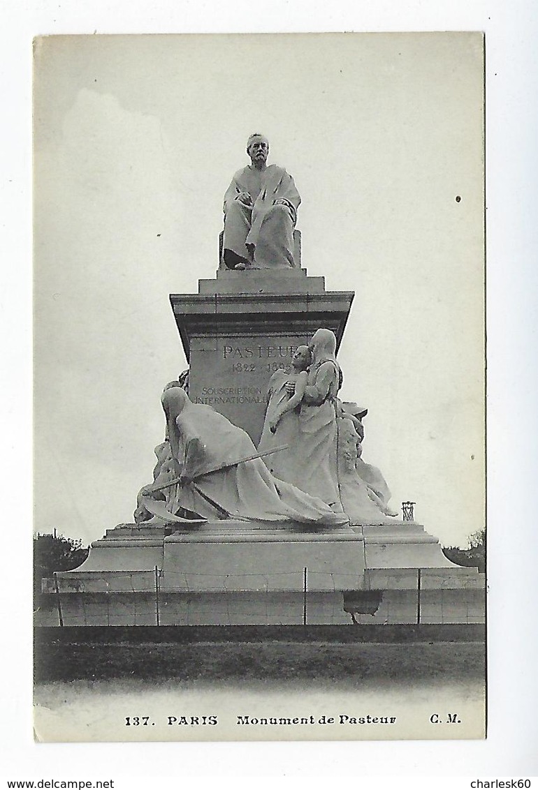 CPA Paris Monument De Pasteur 137 - Arrondissement: 15