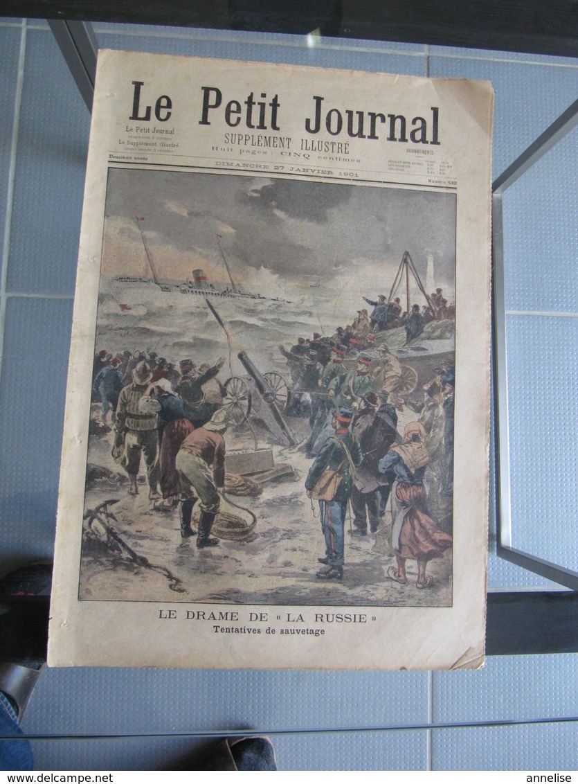 Le Petit Journal N°532 Naufrage De "La Russie" Paquebot Français 27 Janvier 1901 - Le Petit Journal
