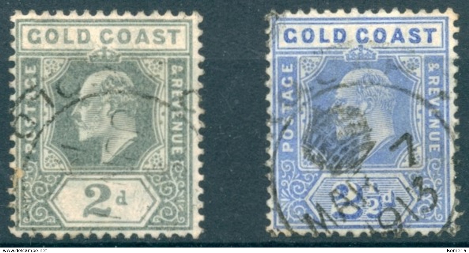 Côte De L'Or - 1907/1913 - Yt 58 Et 59 - Edouard VII - Obl. - Côte D'Or (...-1957)