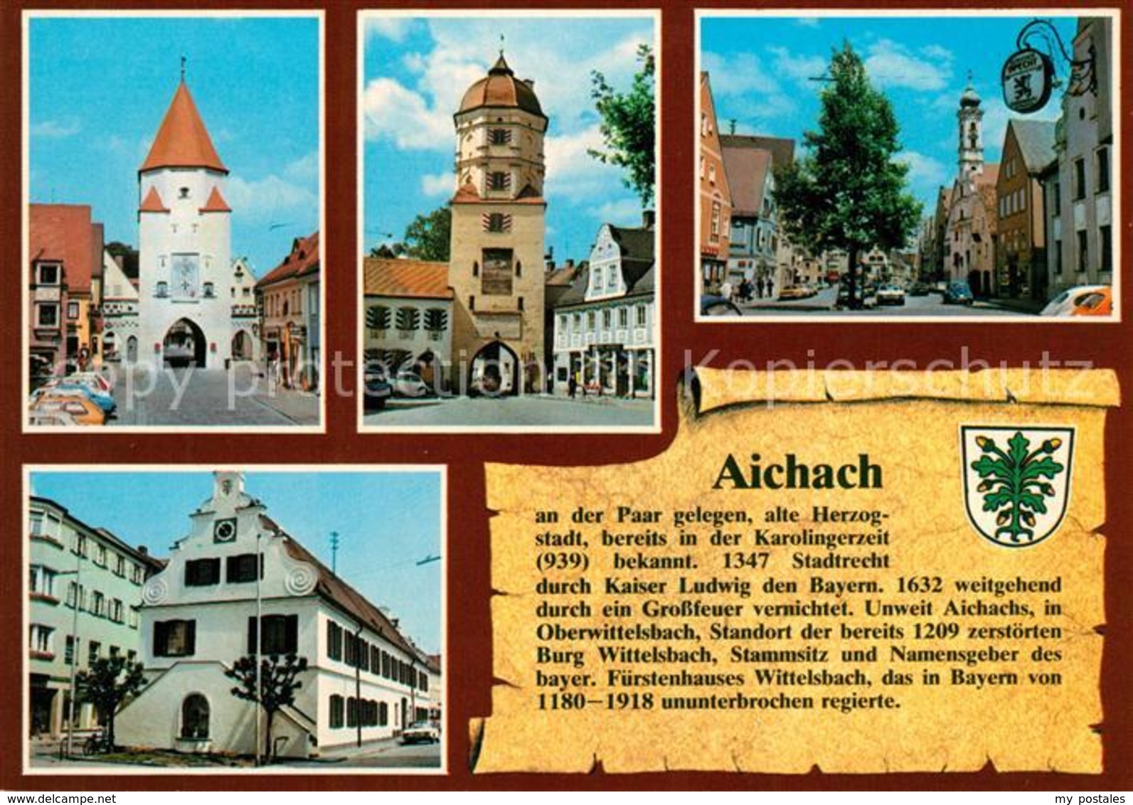 73255132 Aichach Unteres Tor Oberes Tor Stadtplatz Mit Heiliggeist Spitalkirche - Aichach