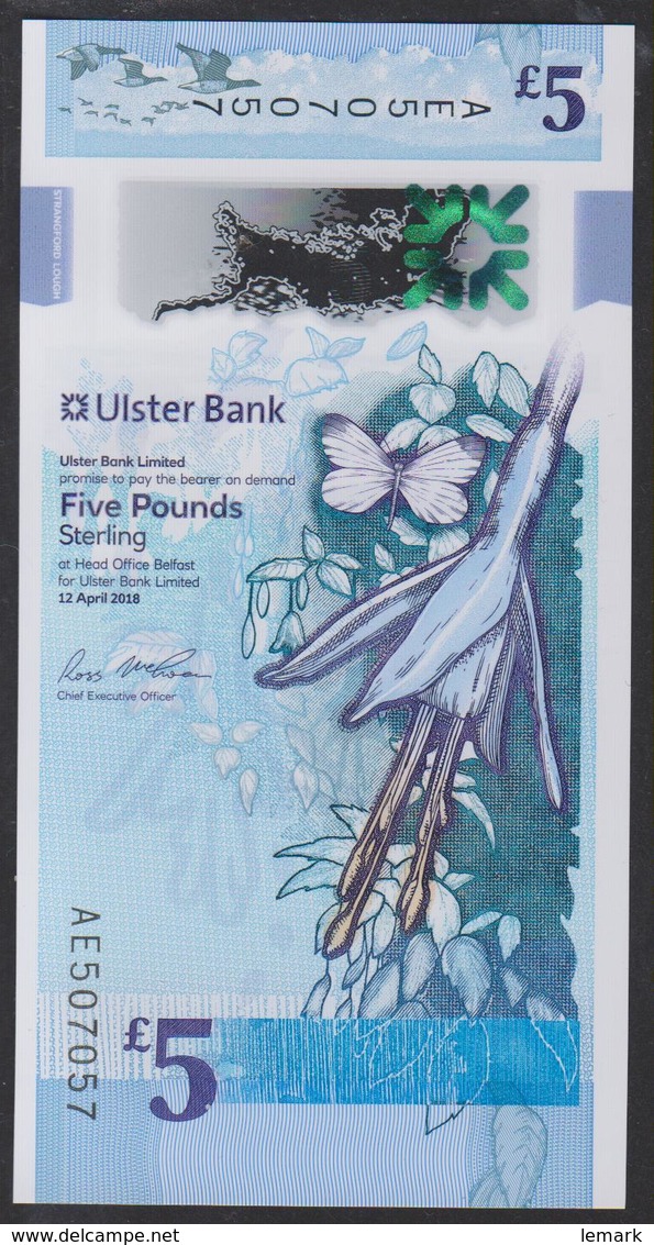 Northen Ireland Ulster Bank 5 Pound 2019 PnewUNC - 5 Pond