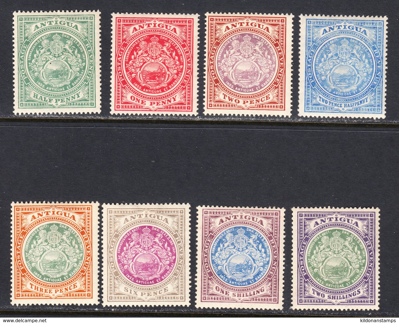 Antigua 1908-17 Mint Mounted, Sc# 31-38, SG 41-50 - 1858-1960 Colonia Británica