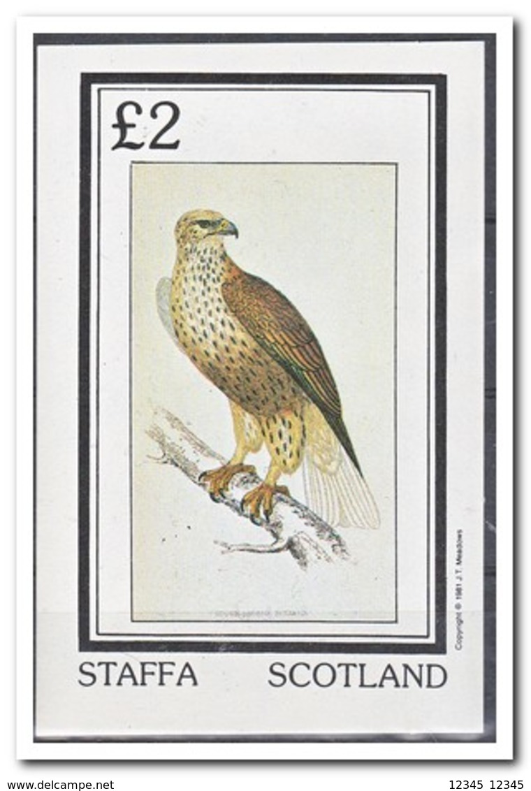 Staffa 1982, Postfris MNH, Birds Of Prey - Schotland