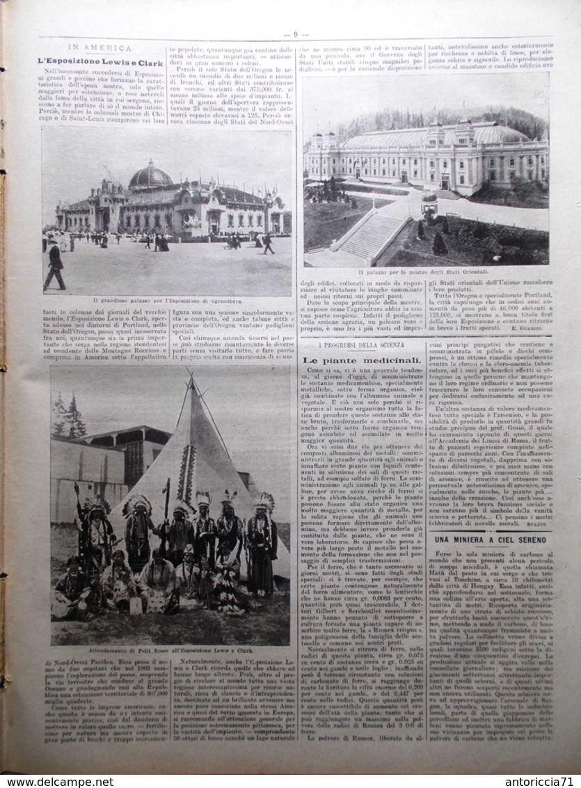La Domenica Del Corriere 26 Agosto 1906 Sirio Sciopero Carbone Ferrovia Ande Usa - Altri & Non Classificati