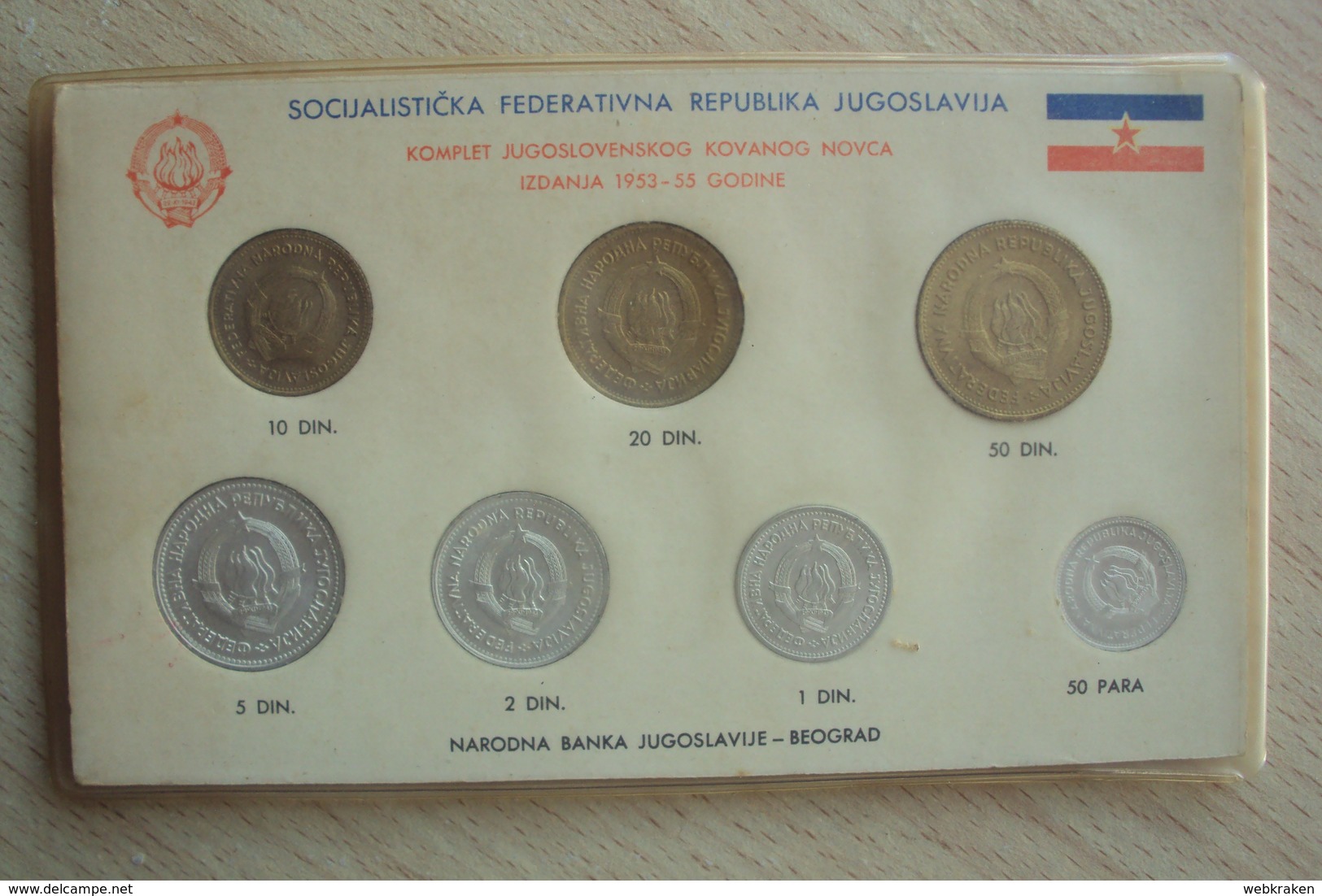 SET COMPLETO MONETE DELLA JUGOSLAVIA DINARI 1953 1955 NARODNA BANKA BEOGRAD BELGRADO - Joegoslavië