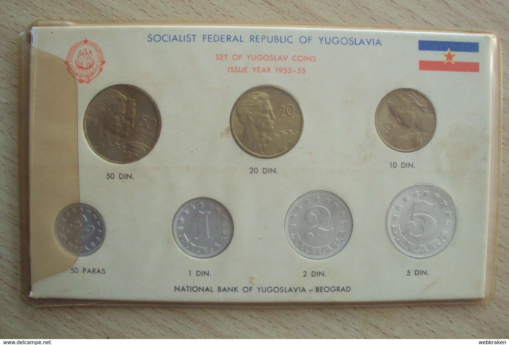 SET COMPLETO MONETE DELLA JUGOSLAVIA DINARI 1953 1955 NARODNA BANKA BEOGRAD BELGRADO - Joegoslavië