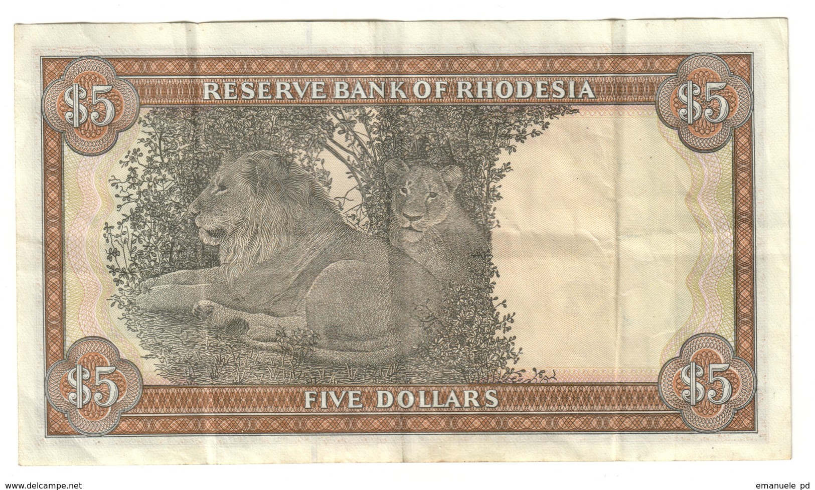 Rhodesia 5 Dollars 01/03/1976 - Rhodesia